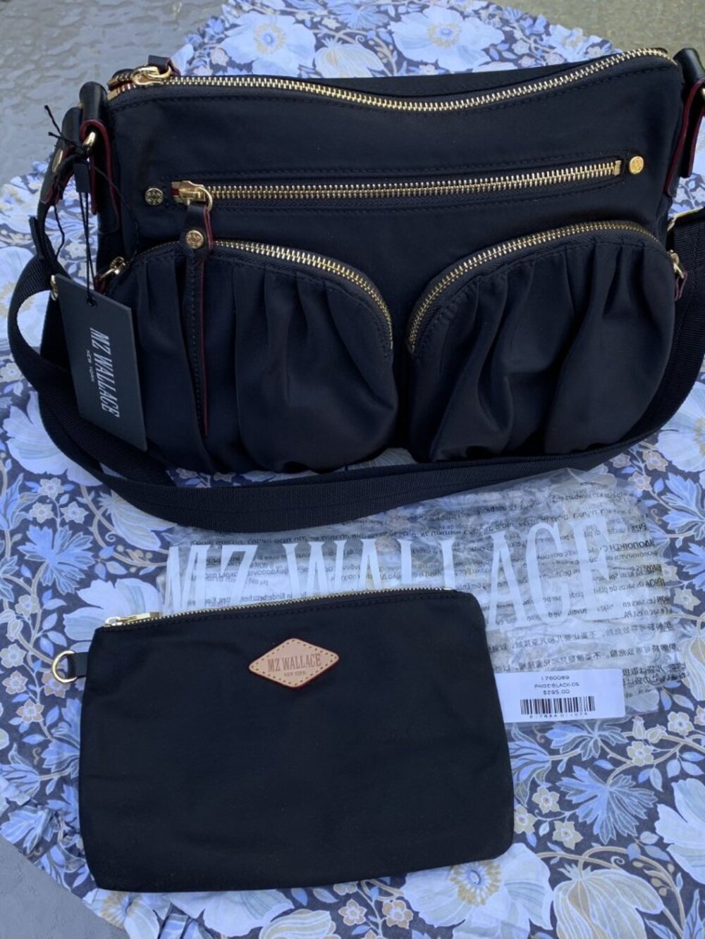 MZ Wallace Paige Black Bedford Nylon Crossbody NWT - Picture 4 of 13
